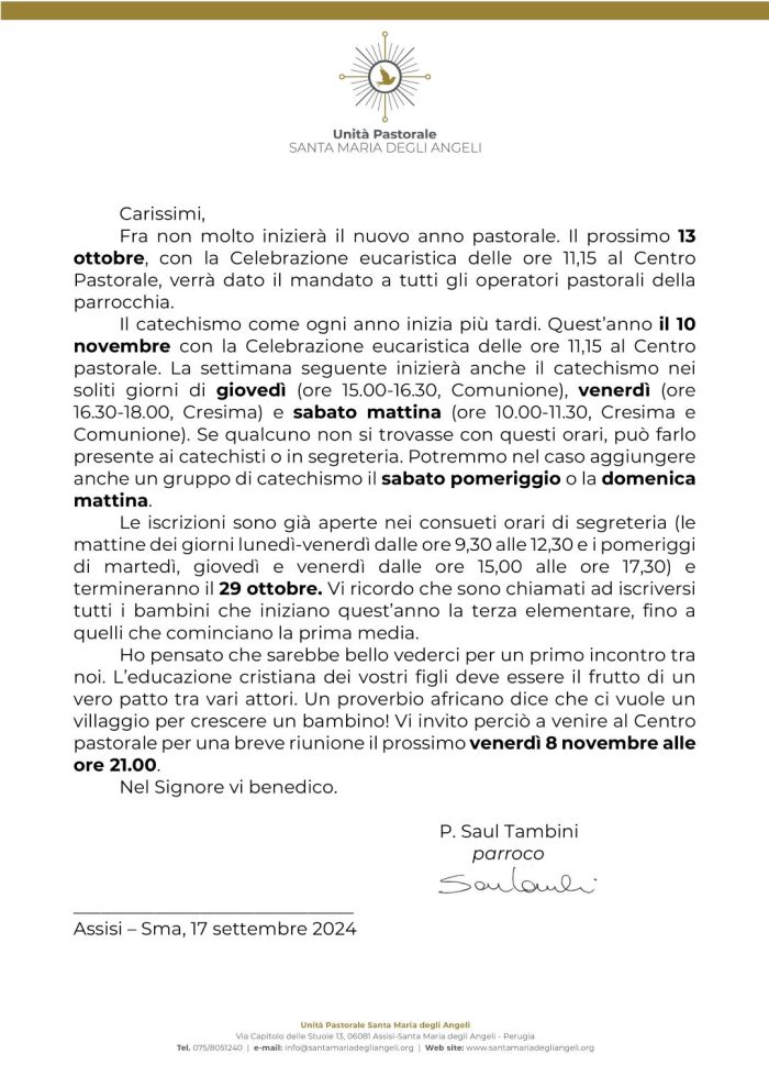 2024_2025 Catechismo lettera ai genitori