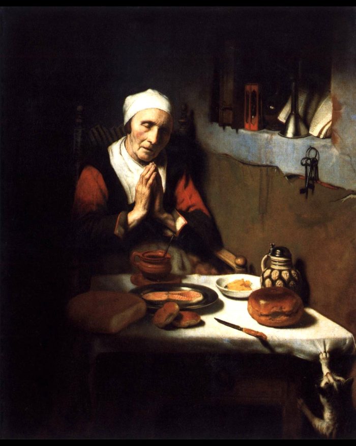 20241110 XXXII T.O. anno B Nicolaes_Maes_Anziana in preghiera_jpg