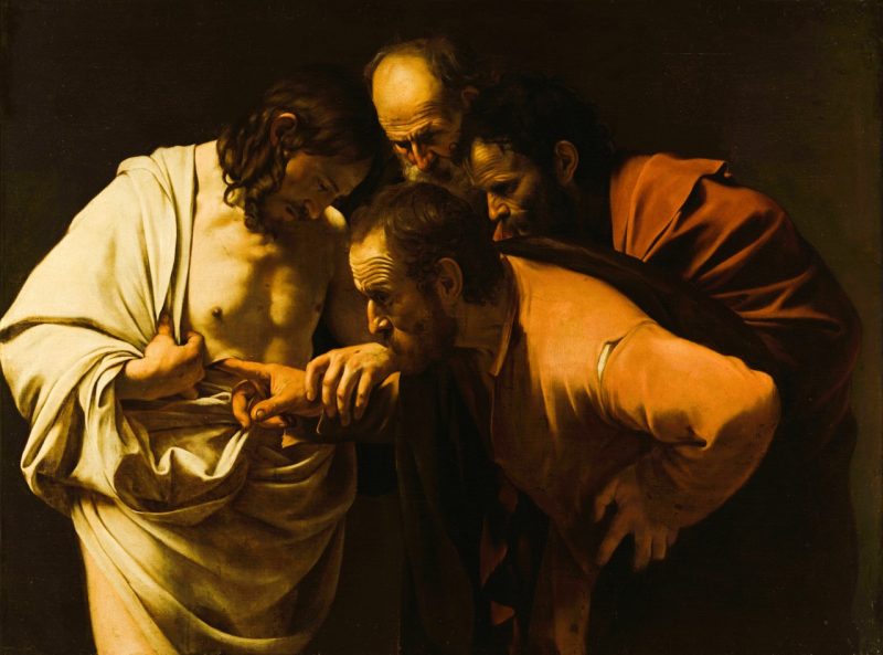 20260412-II-di-Pasqua.-Michelangelo-Merisi-detto-Caravaggio-Incredulita-di-Tommaso-1601